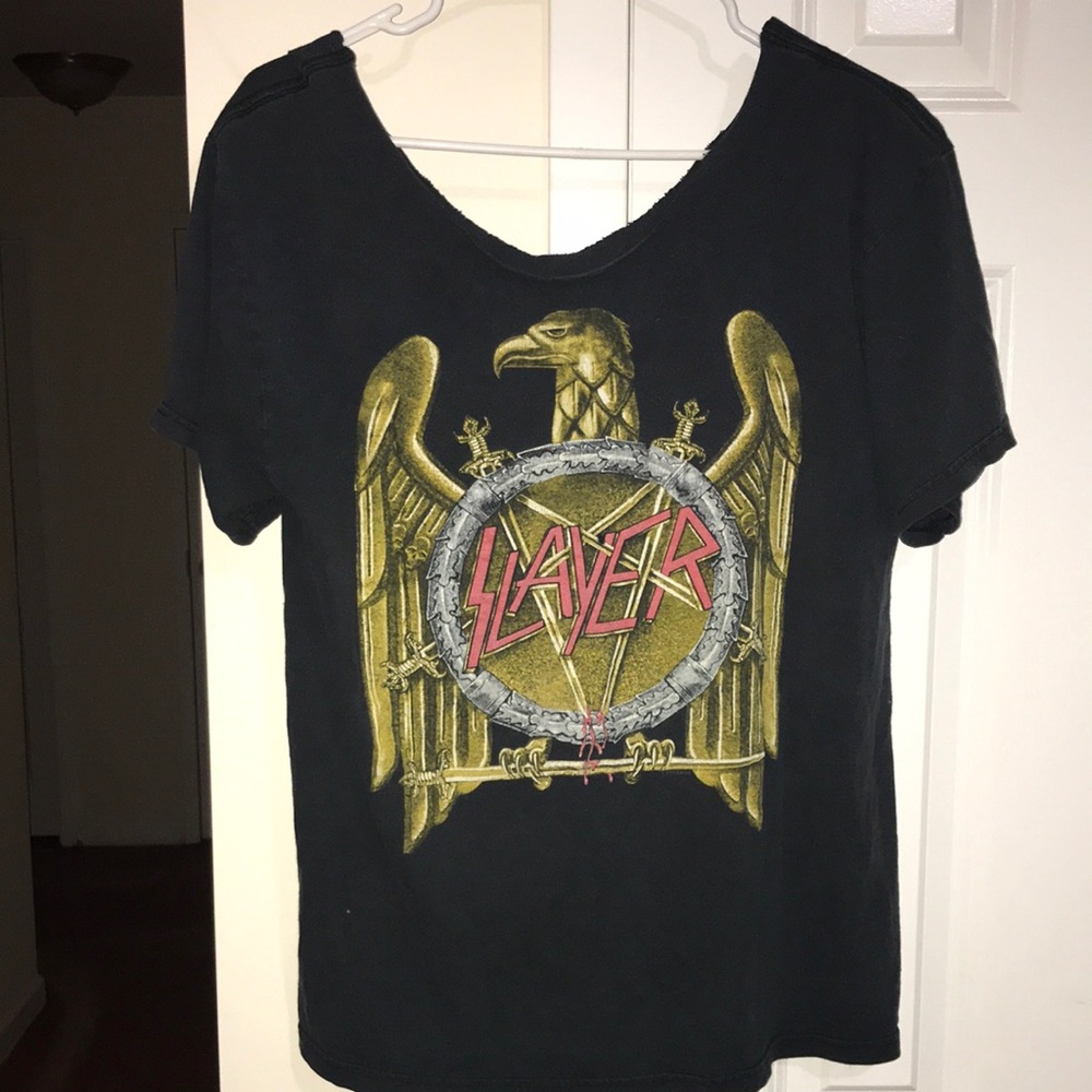 Vintage Slayer 2004 Tour.Eagle Logo Black Graphic Tee. EUC